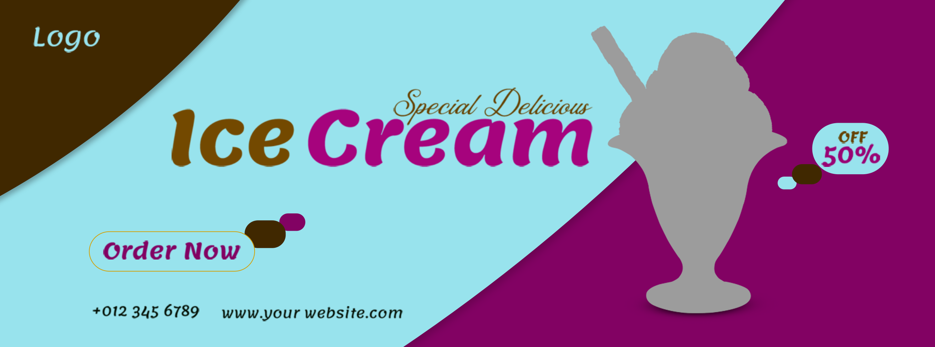 Beautiful ice cream banner psd