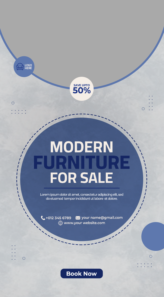 Modern furniture social media story template psd