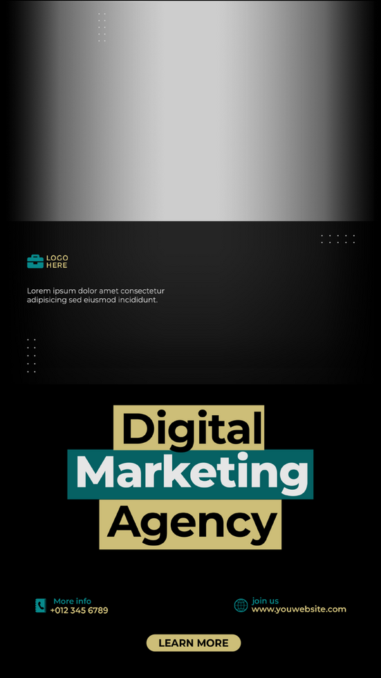 Digital business marketing social media story post template, vector graphic ad template set psd