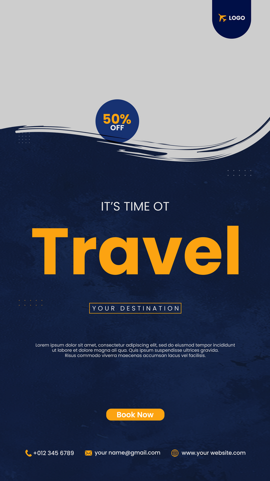 história viagem social meios de comunicação turismo agência bandeira postar modelo Projeto editável viagem psd modelo