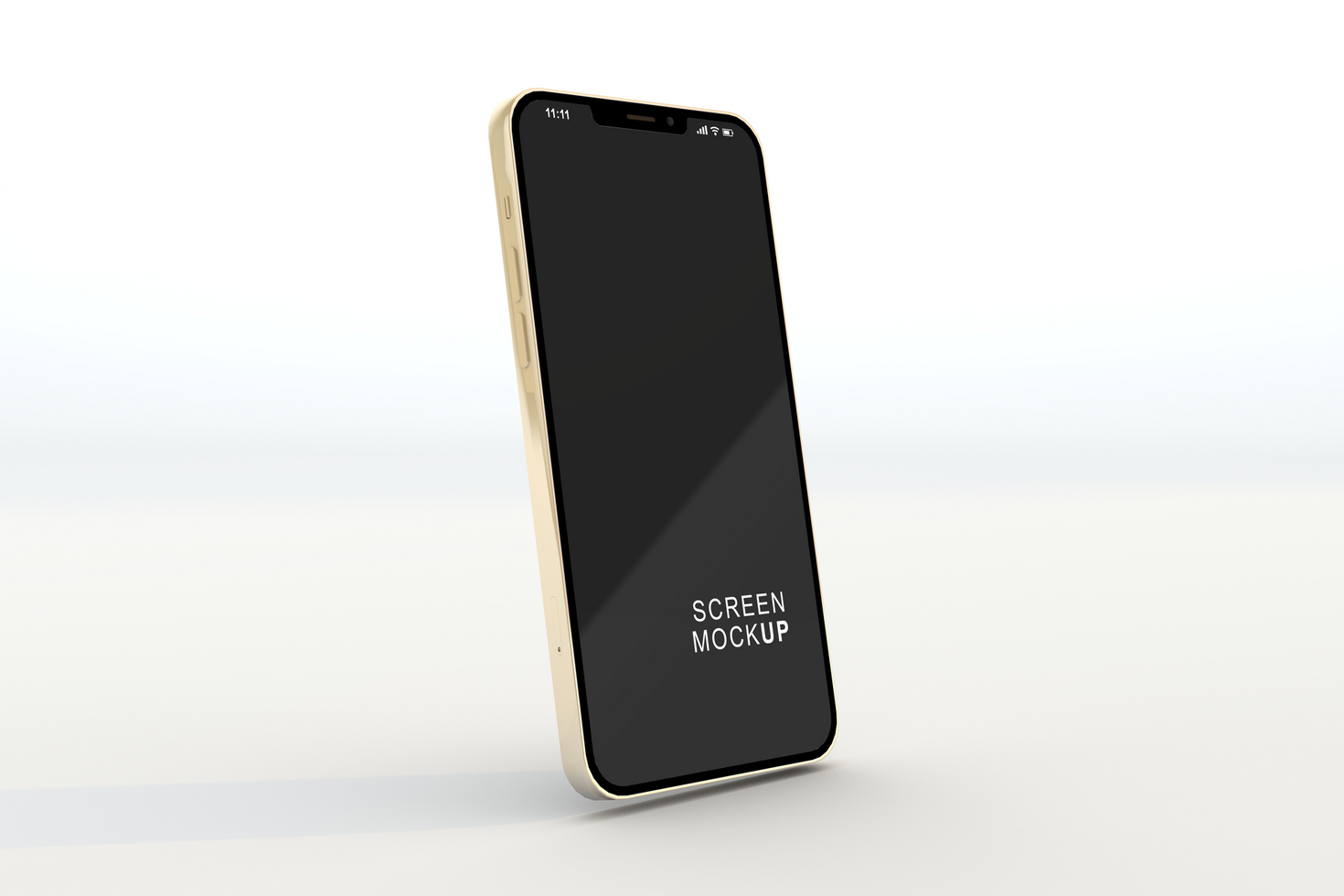Gold smartphone mockup display psd