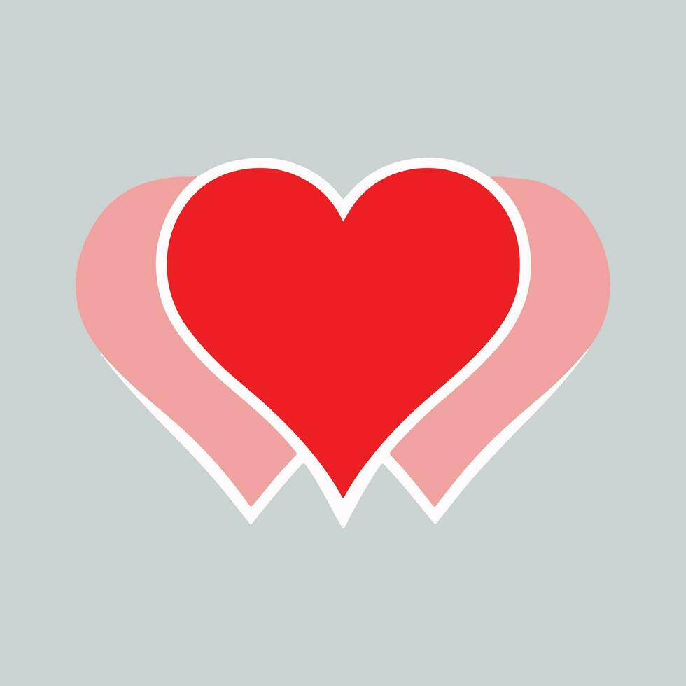 Heart, Symbol of Love. Flat Red Icon Isolated on White Background. Vector illustration.