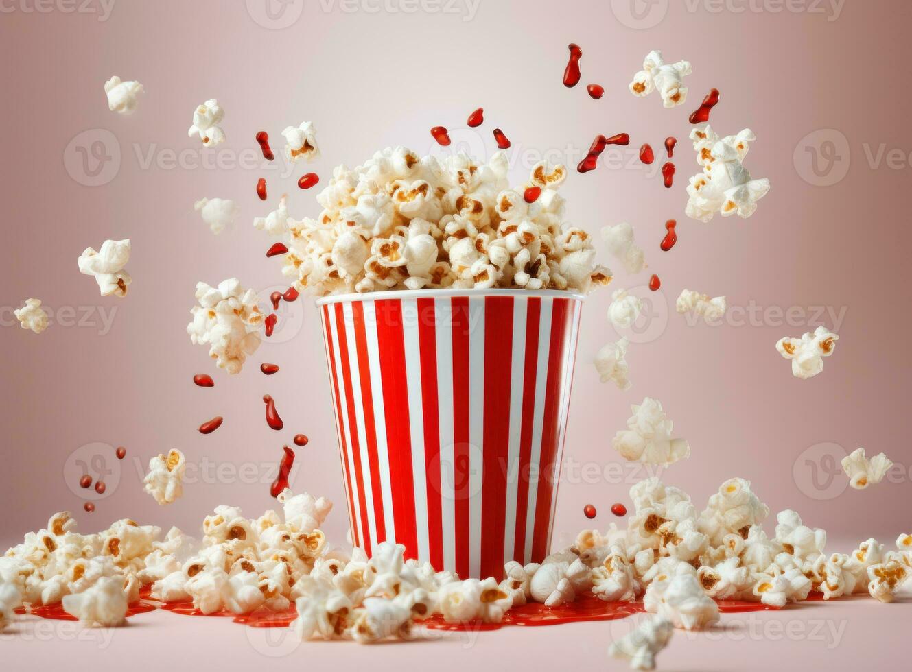 Popcorn on a vivid background photo