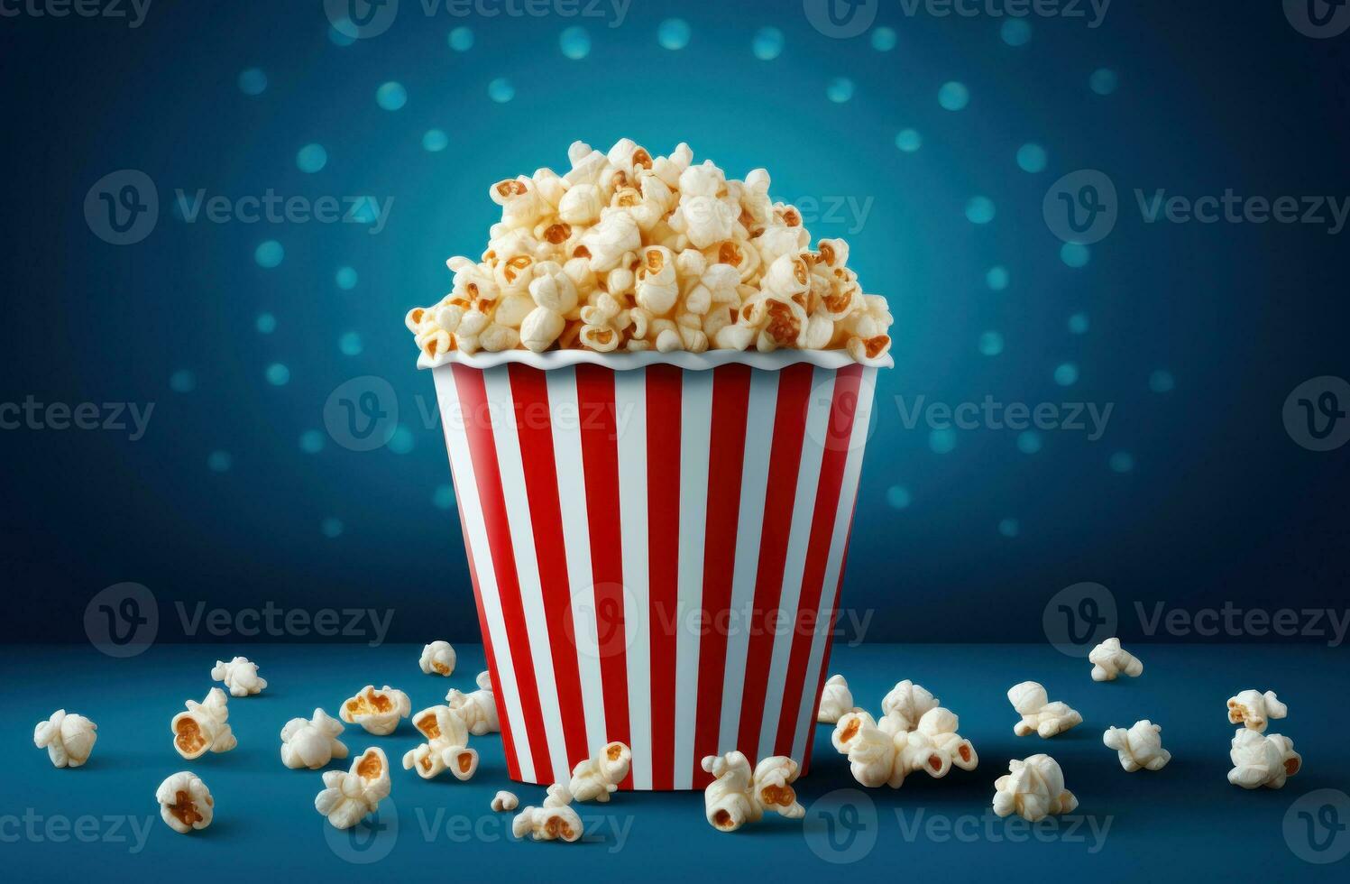 Vivid movie background with pop corn photo