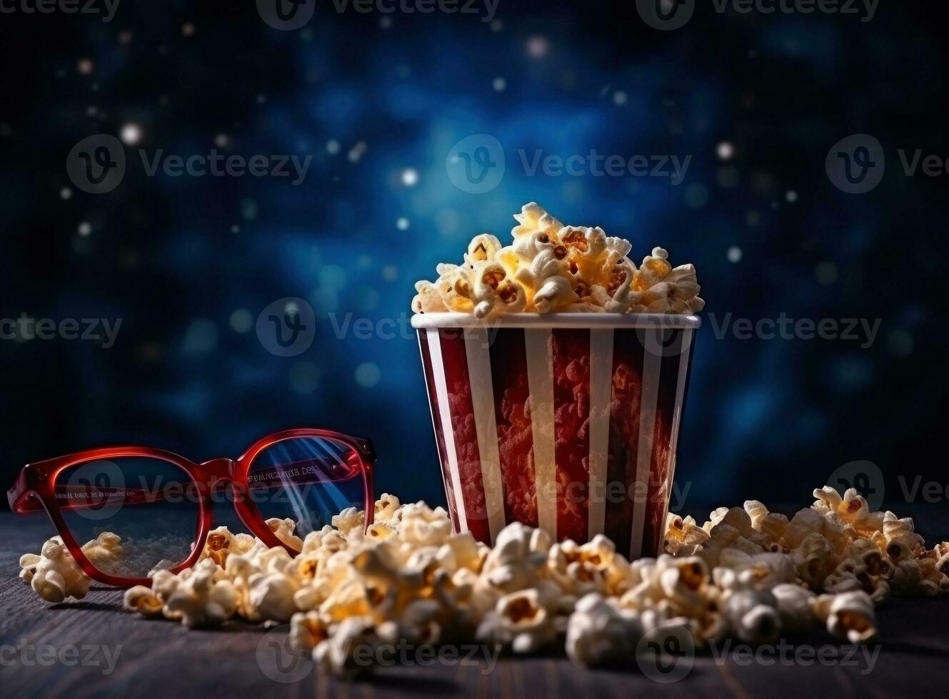 Popcorn on a vivid background photo