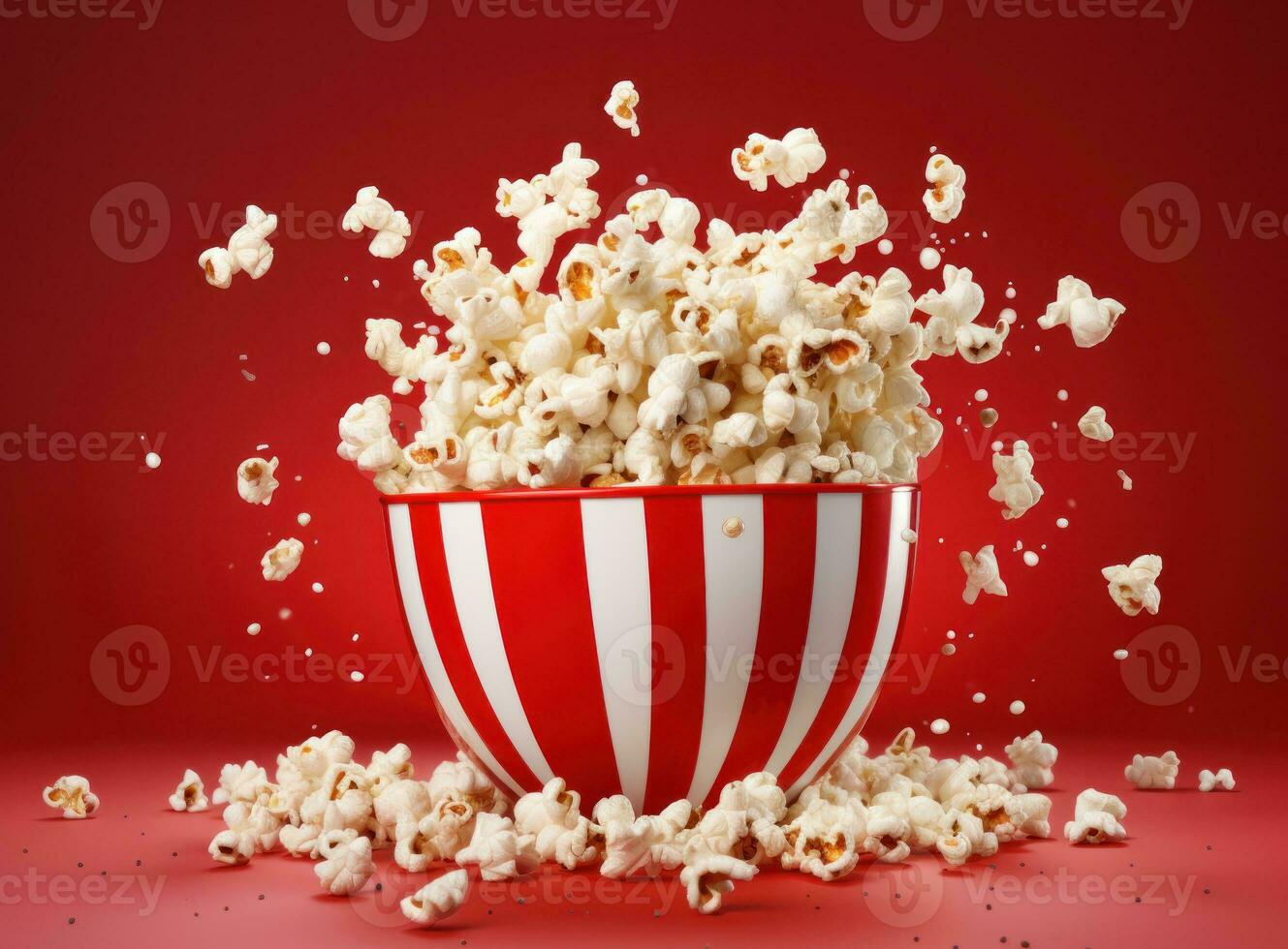 Popcorn on a vivid background photo