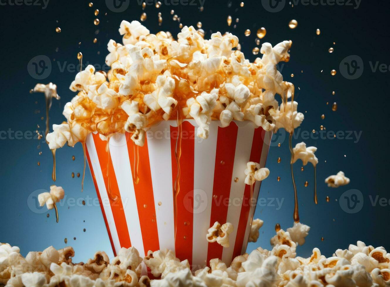 Popcorn on a vivid background photo