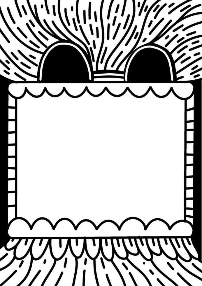 doodle art black and white hand drawn vector