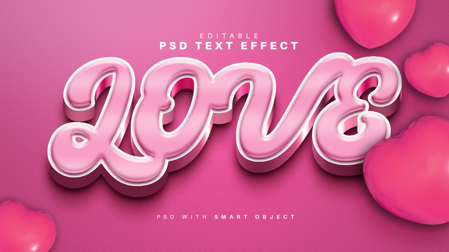 effet de texte d'amour psd