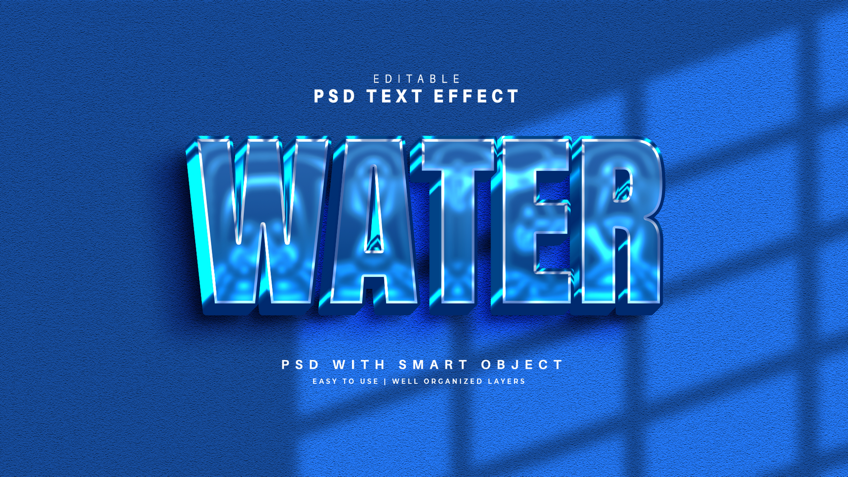 bleu l'eau texte effet psd