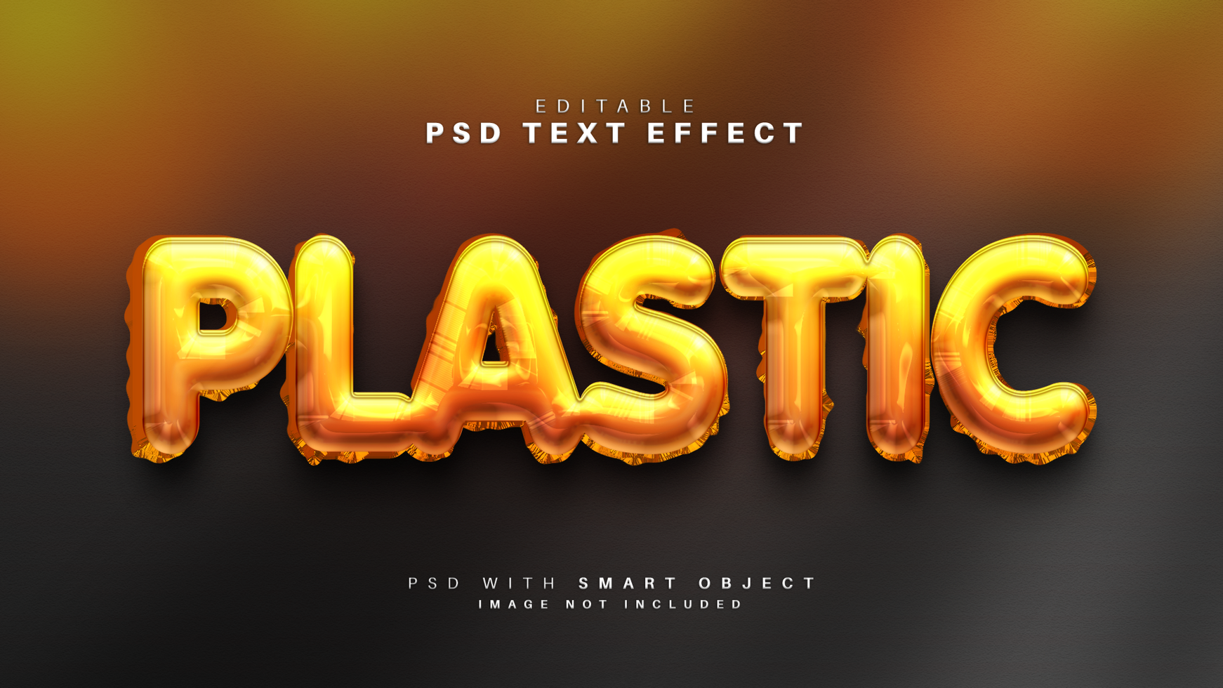 Plastic Gold Balloon 3D Glossy Text Effect psd