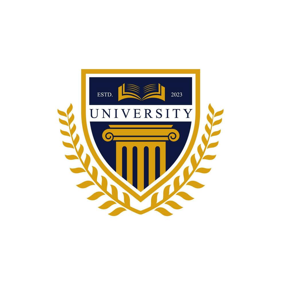 University college school badge logo design vector image. Education badge logo design. University high school emblem