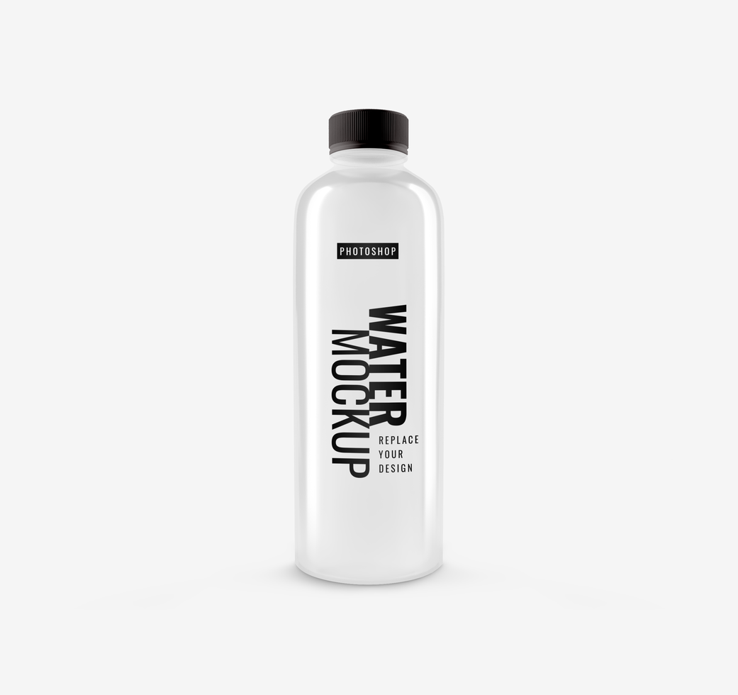 Water bottle mockup minimal realistic psd