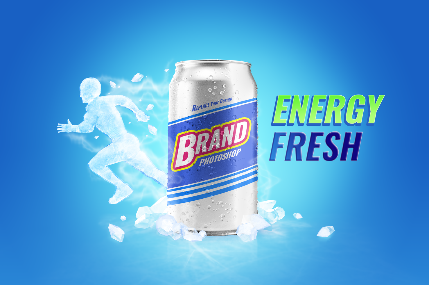 Energy sport drink mockup advertising psd