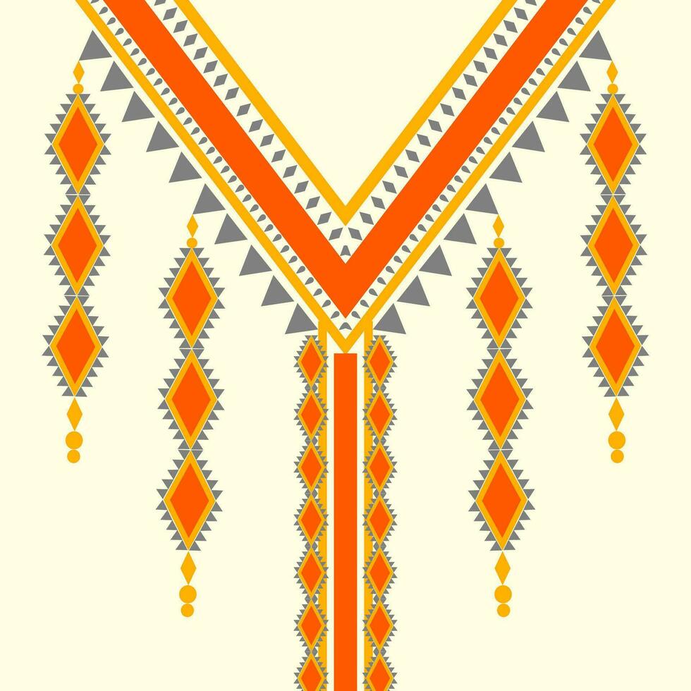 Traditional neckline design vector