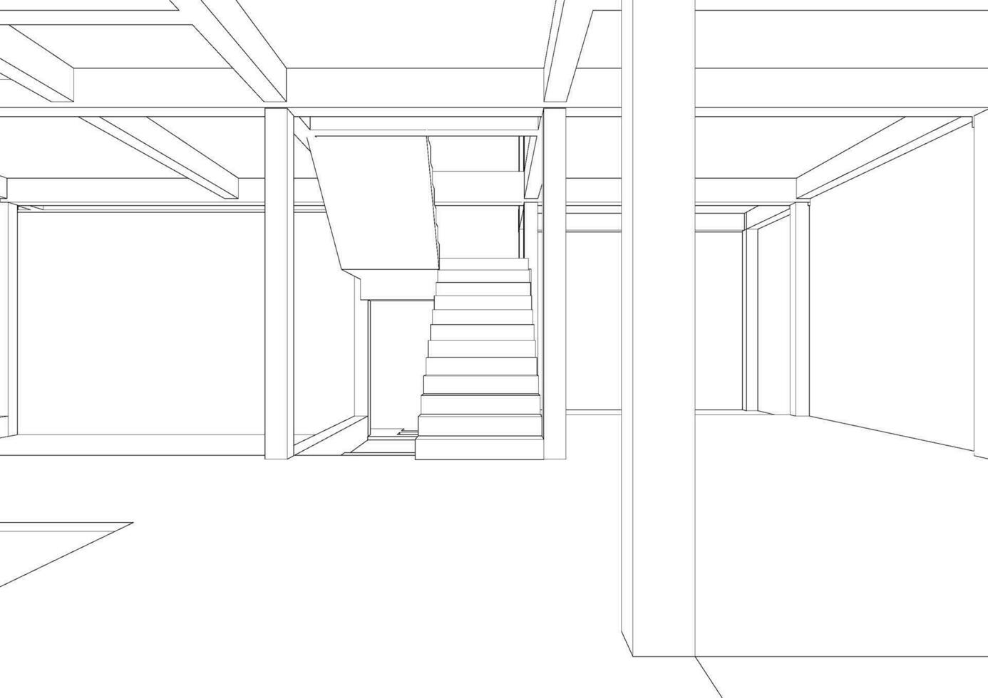 3D illustration of building structure vector