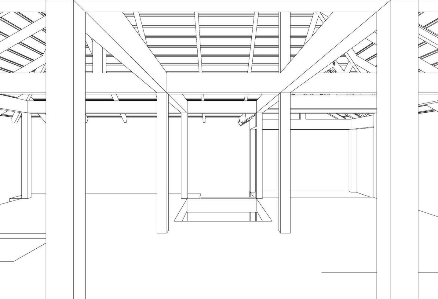 3D illustration of building structure vector