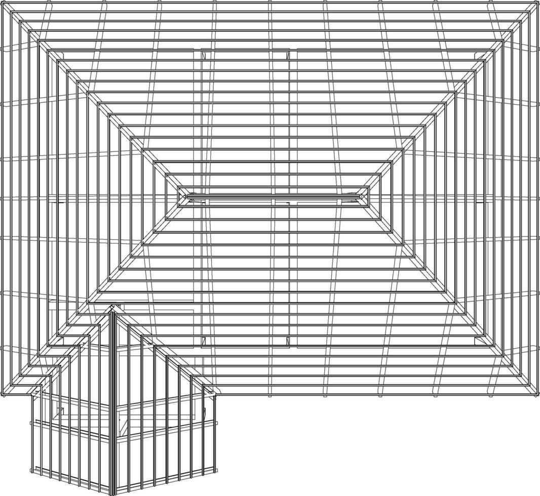 3D illustration of building structure vector