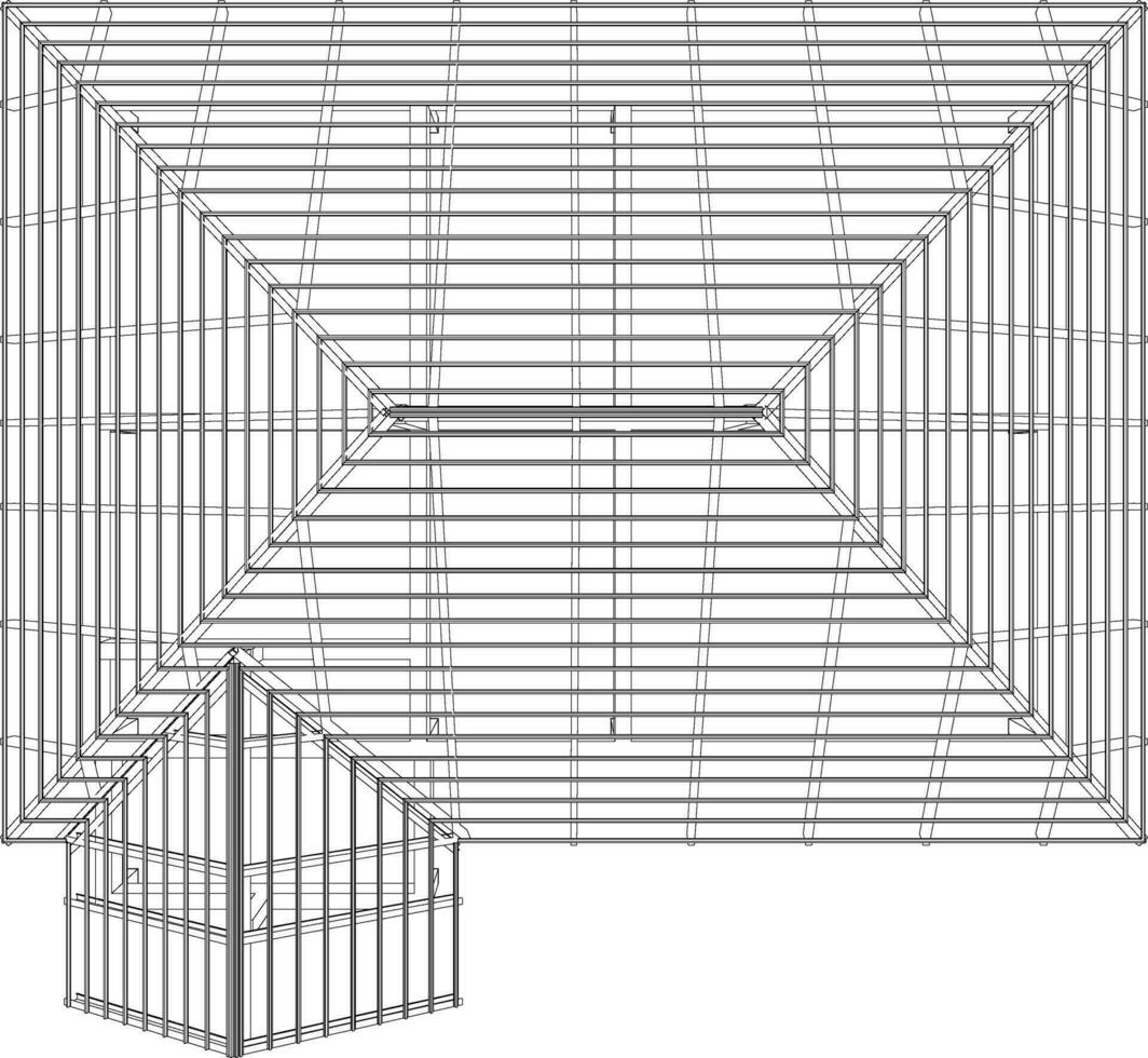 3d ilustración de edificio estructura vector