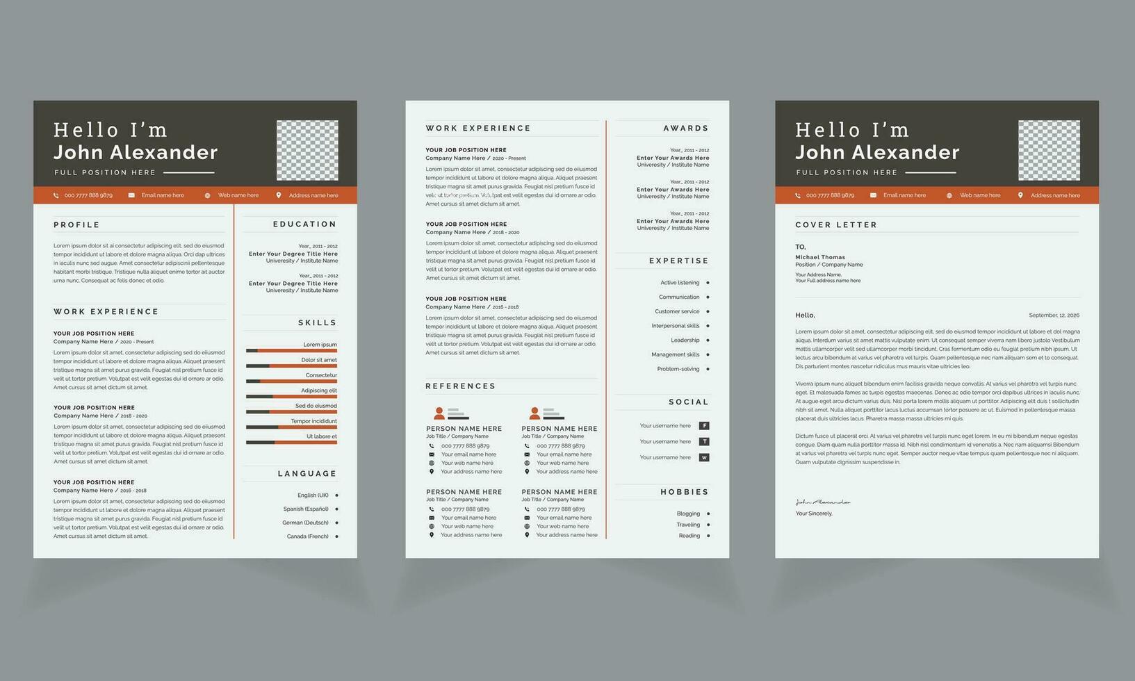 Clean and Professional Resume Layout CV Design vector