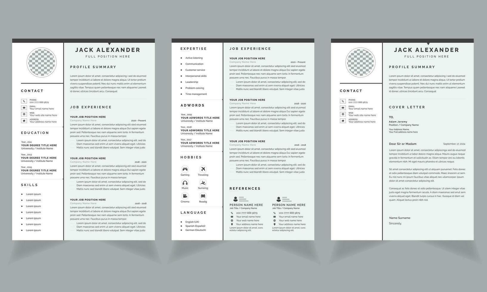 Elegant Minimalist Black and White Resume Now vector