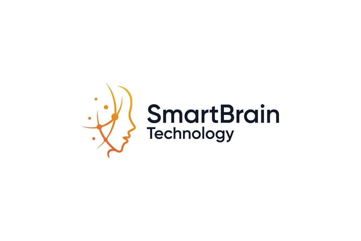 Smart brain technology mind logo vector