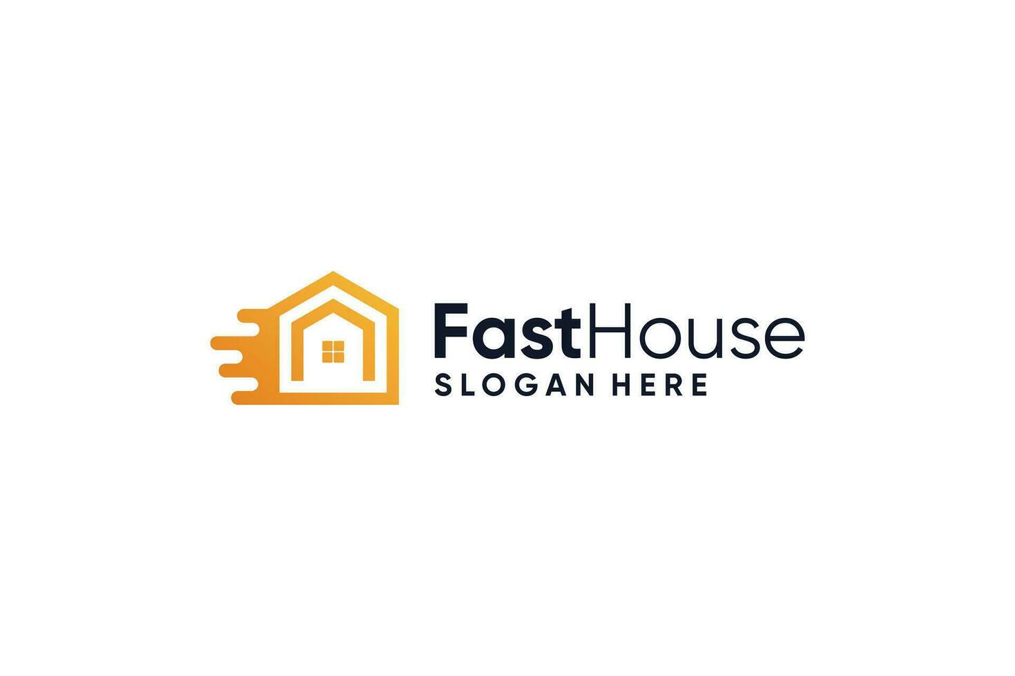 Fast house logo design graphic vector