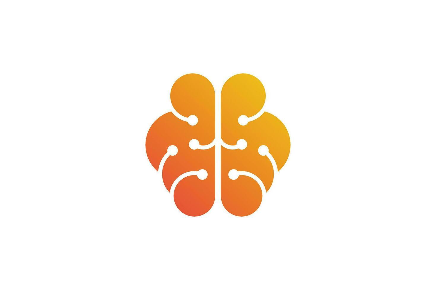 Elegant internet modern brain logo with gradient vector