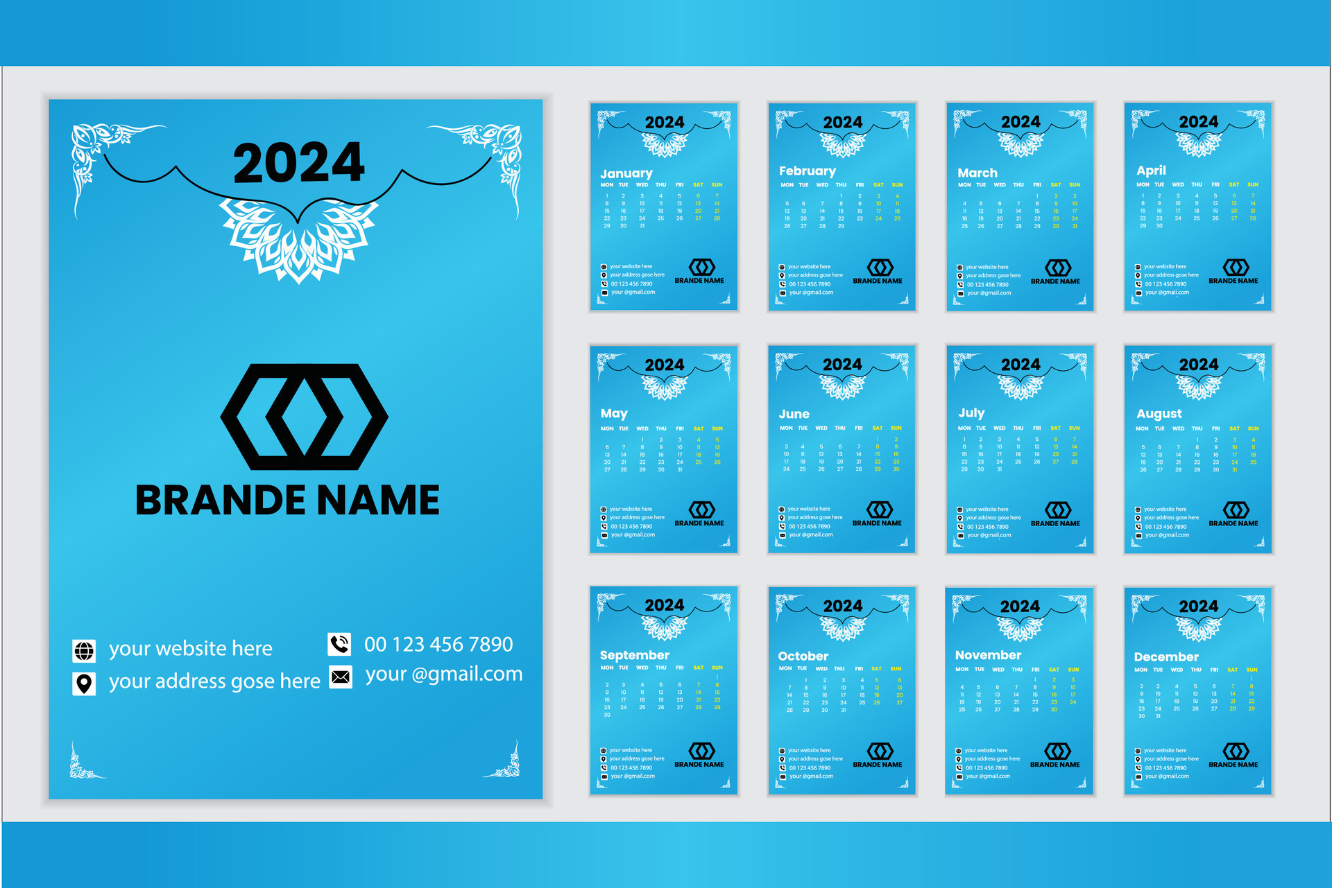 Creative Modern Wall Calender Template Design 2024 26526033 Vector Art creative-modern-wall-calender-template-design-2024-26526033-vector-art