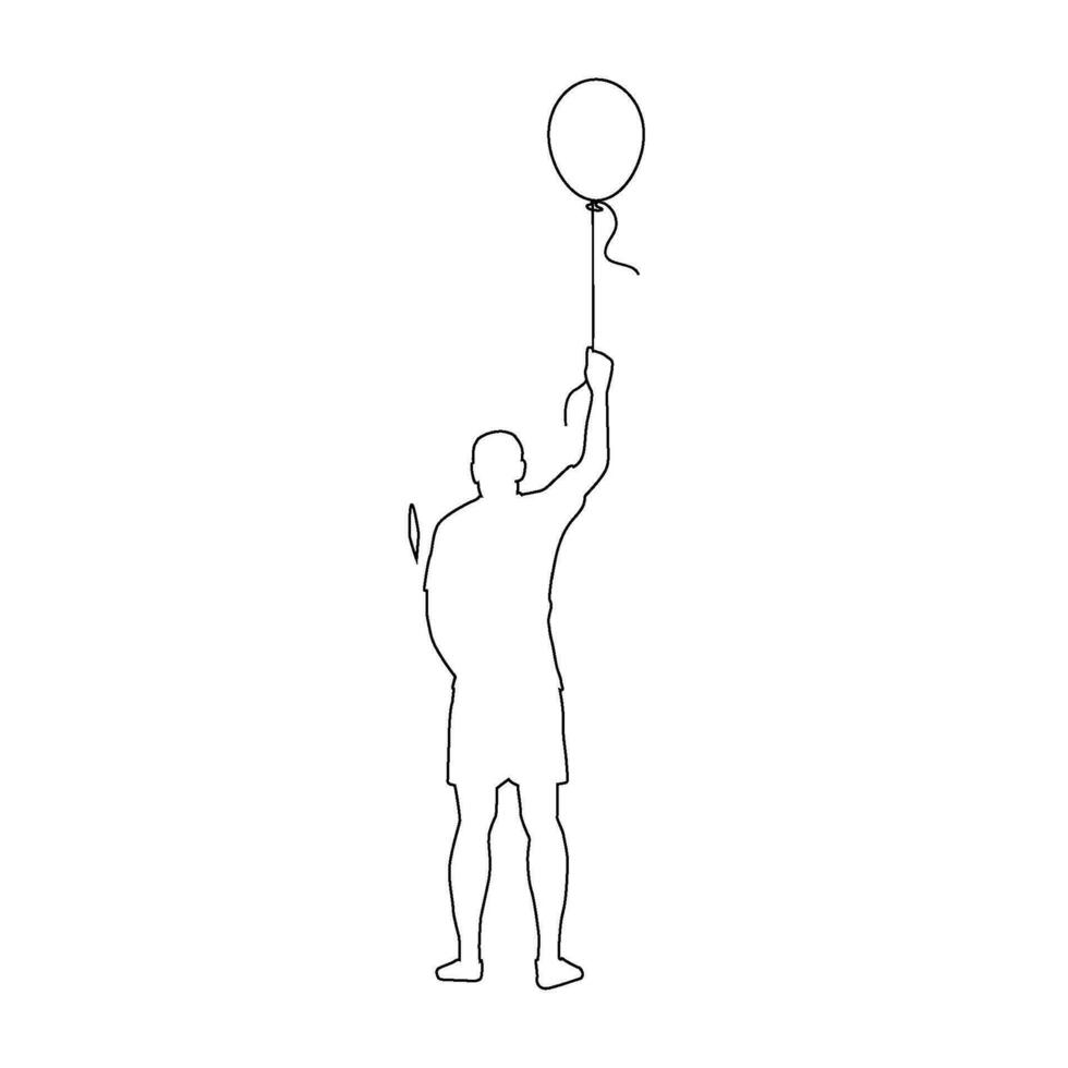 person holding flying balloon vector