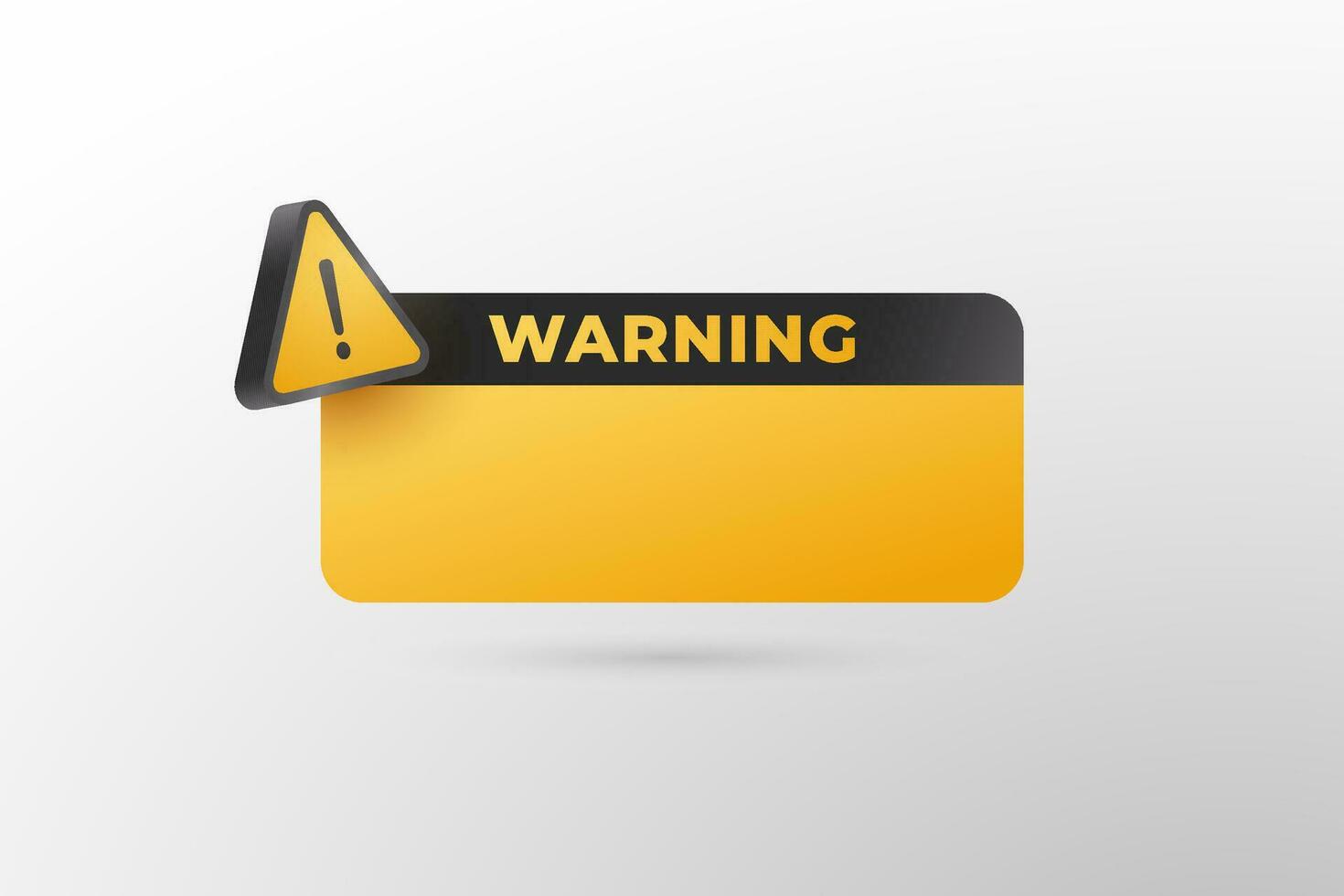 3d yellow warning sign Notification page element banner design vector