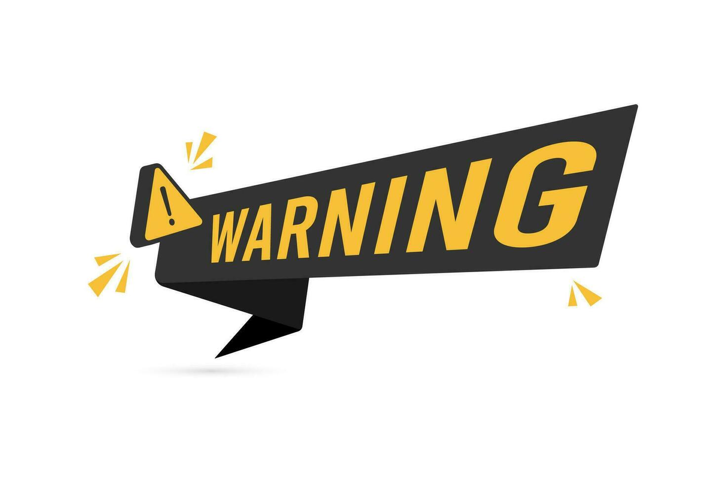 yellow paper banner warning sign design vector