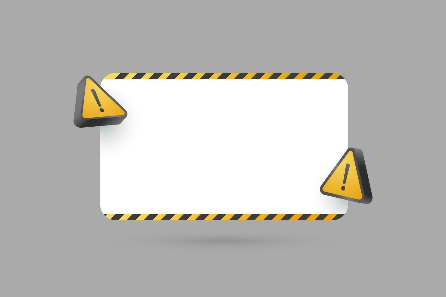 3d blank white warning sign Notification page element banner design vector
