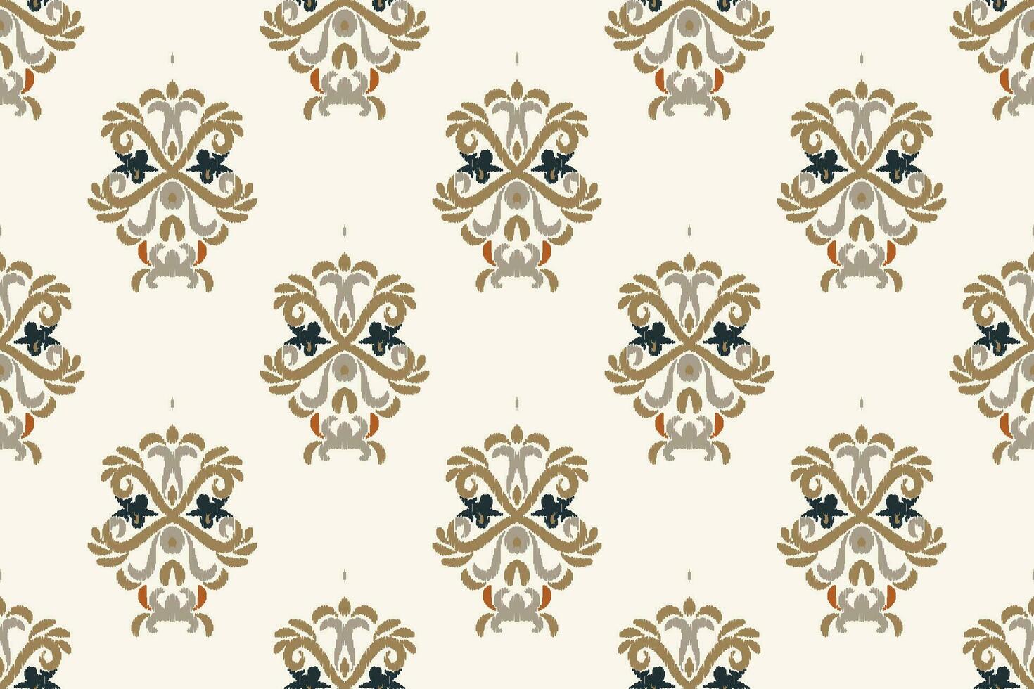 ikat floral cachemir bordado antecedentes. ikat flores geométrico étnico oriental modelo tradicional.azteca estilo resumen vector ilustración.diseño para textura,tela,ropa,envoltura,pareo.