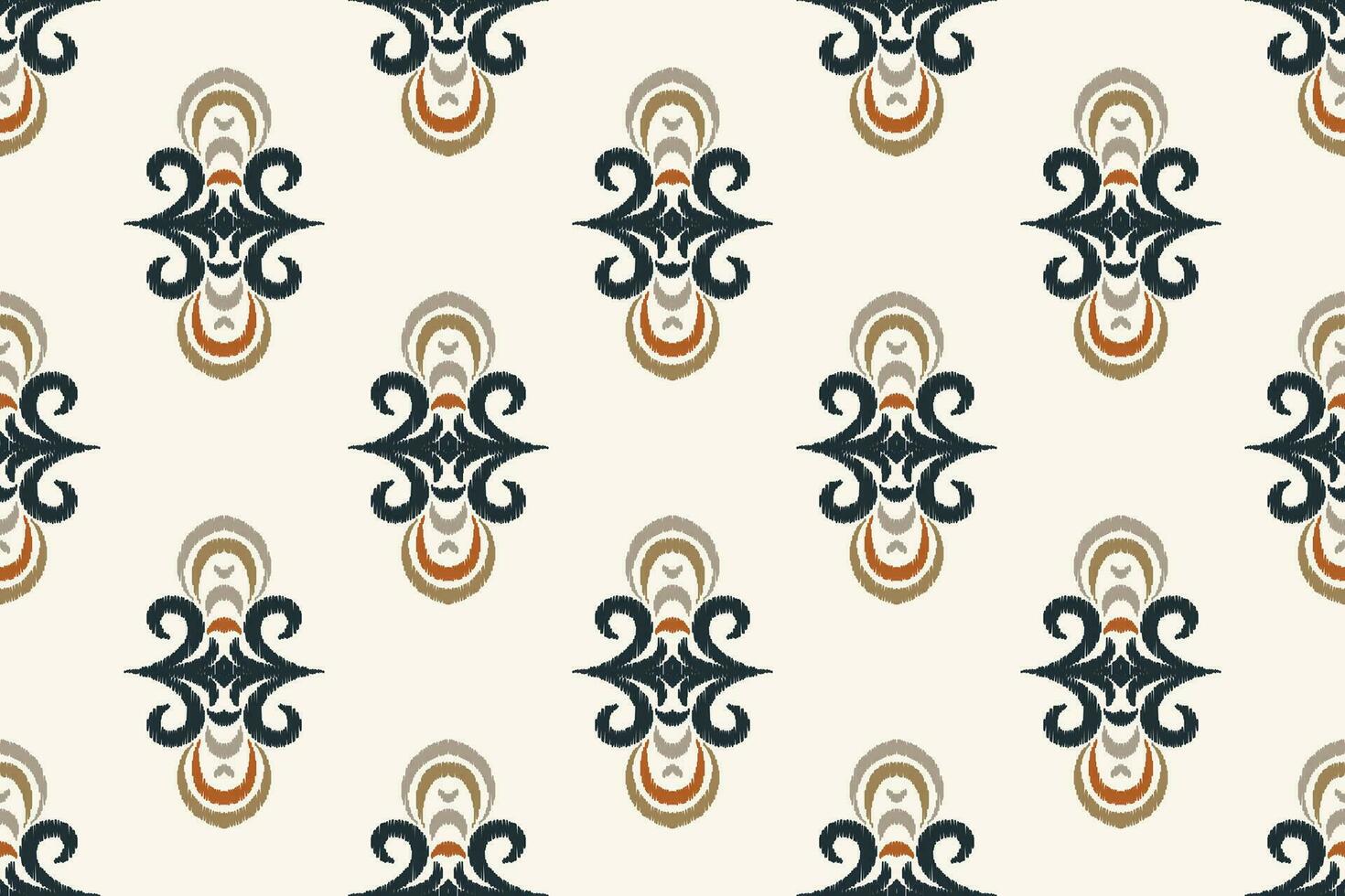 Ikat Floral Paisley Embroidery Background. Ikat Designs Geometric Ethnic Oriental Pattern Traditional. Ikat Aztec Style Abstract Design for Print Texture,fabric,saree,sari,carpet. vector