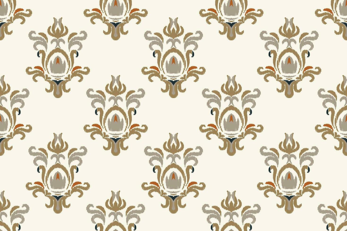 Ikat Damask Paisley Embroidery Background. Ikat Seamless Pattern Geometric Ethnic Oriental Pattern Traditional. Ikat Aztec Style Abstract Design for Print Texture,fabric,saree,sari,carpet. vector