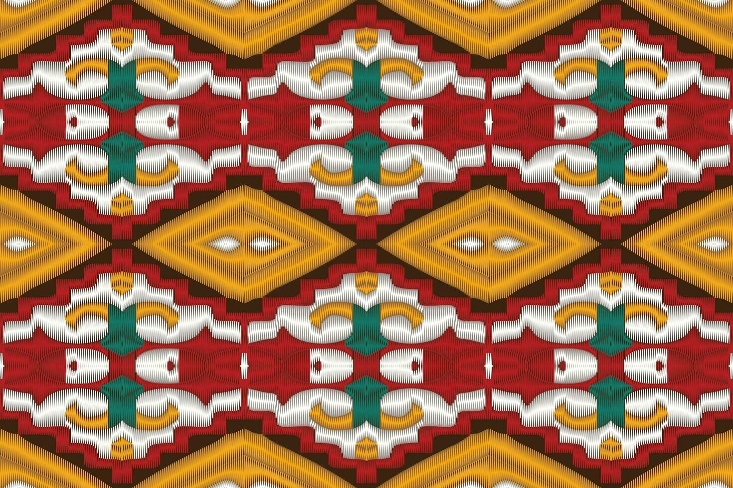 Ikat Damask Paisley Embroidery Background. Ikat Texture Geometric Ethnic Oriental Pattern Traditional. Ikat Aztec Style Abstract Design for Print Texture,fabric,saree,sari,carpet. vector