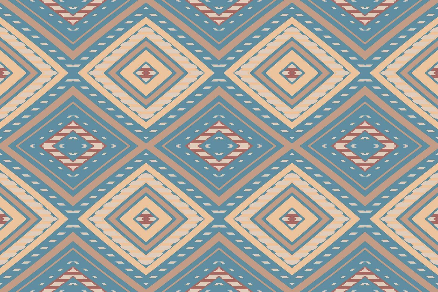 Ikat Damask Paisley Embroidery Background. Ikat Flower Geometric Ethnic Oriental Pattern traditional.aztec Style Abstract Vector illustration.design for Texture,fabric,clothing,wrapping,sarong.