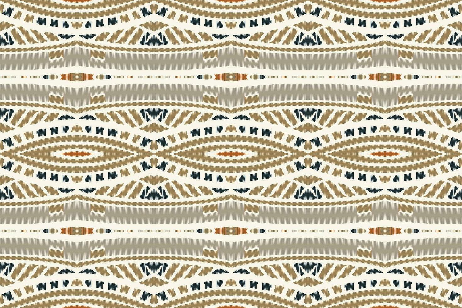 Ikat Floral Paisley Embroidery Background. Ikat Aztec Geometric Ethnic Oriental Pattern Traditional. Ikat Aztec Style Abstract Design for Print Texture,fabric,saree,sari,carpet. vector