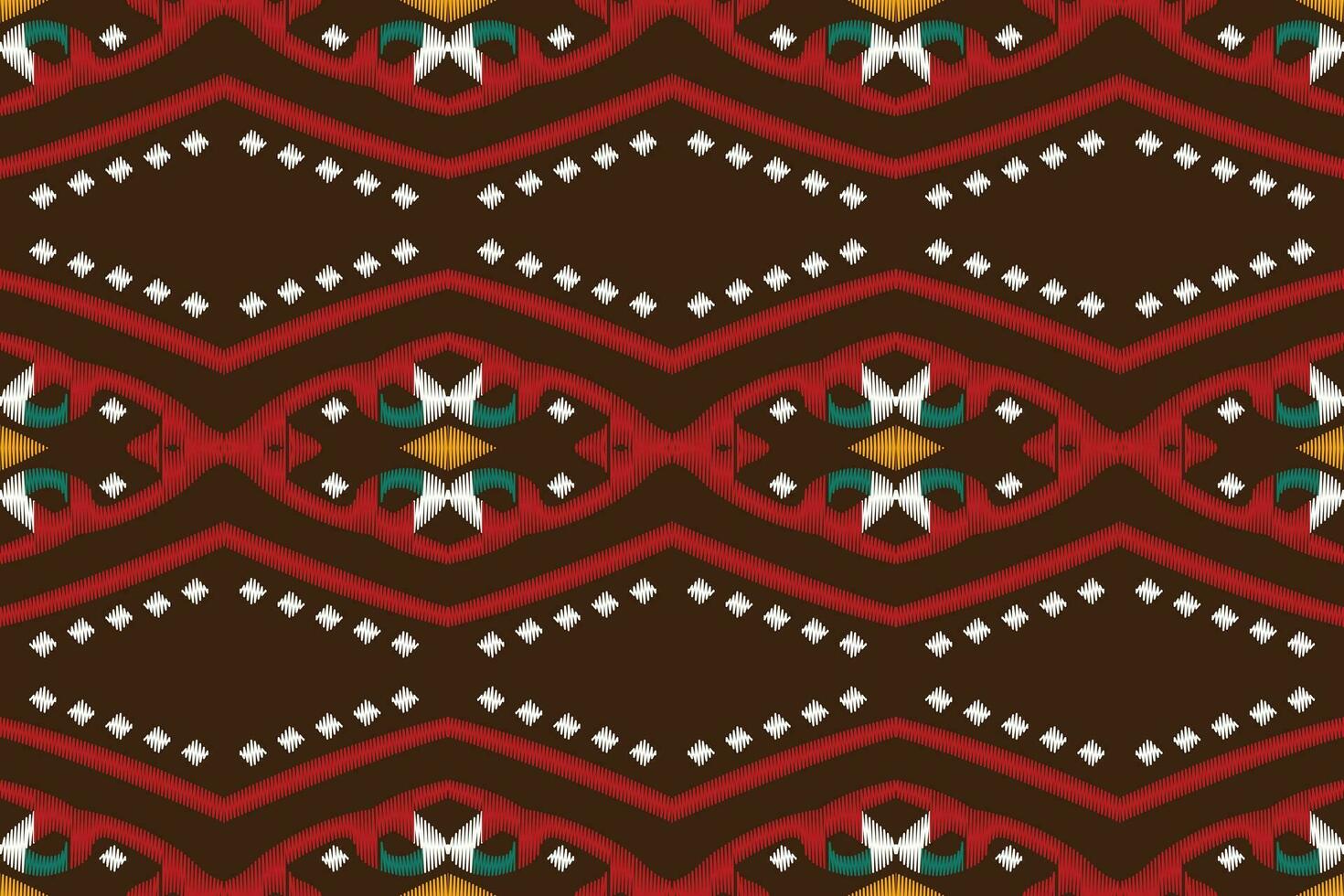 Ikat Floral Paisley Embroidery Background. Ikat Seamless Geometric Ethnic Oriental Pattern traditional.aztec Style Abstract Vector illustration.design for Texture,fabric,clothing,wrapping,sarong.