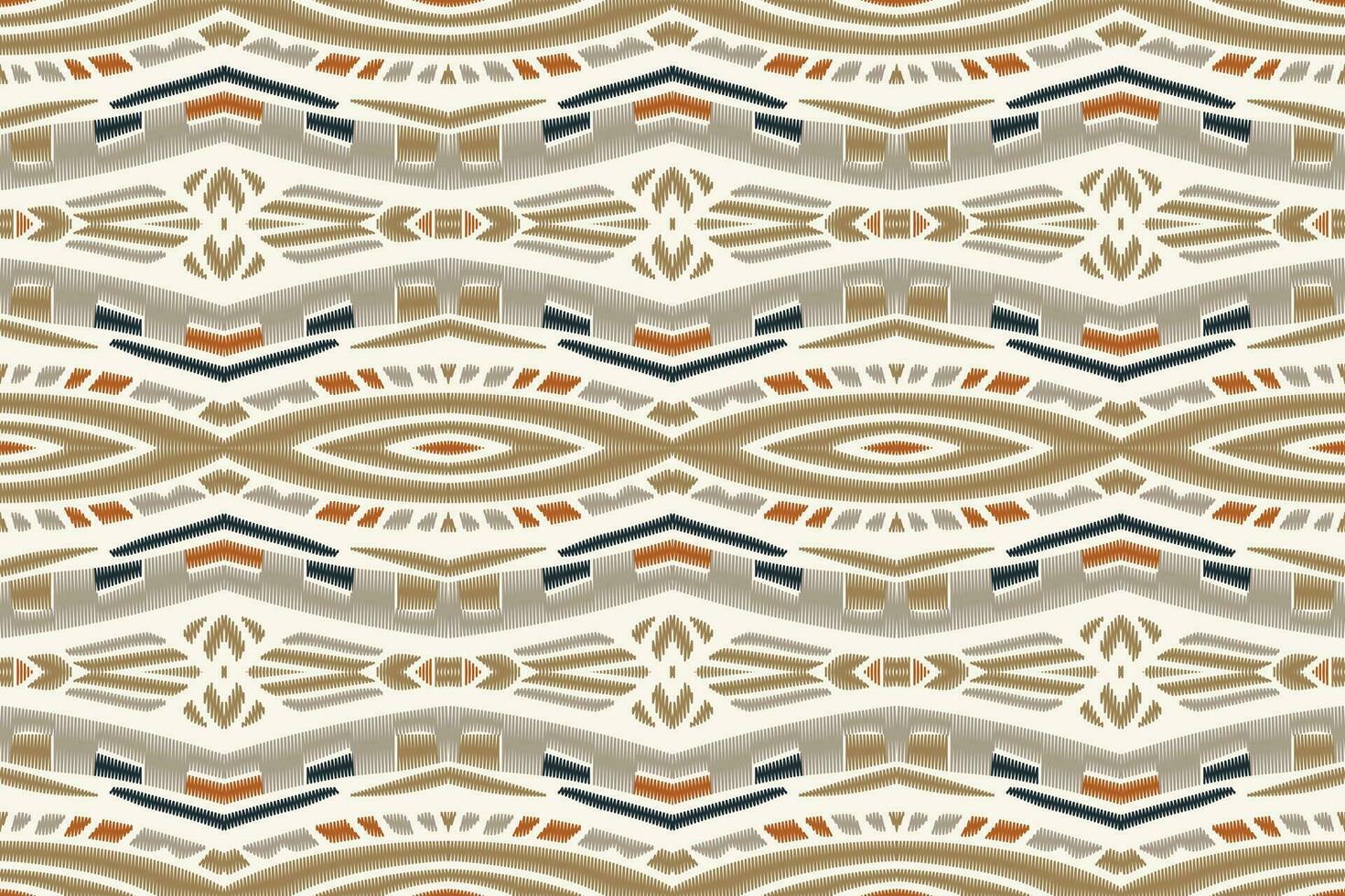 Ikat Floral Paisley Embroidery Background. Ikat Background Geometric Ethnic Oriental Pattern traditional.aztec Style Abstract Vector illustration.design Texture,fabric,clothing,wrapping,sarong.