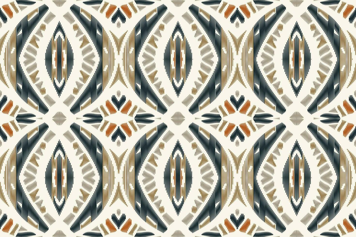 Ikat Floral Paisley Embroidery Background. Ikat Print Geometric Ethnic Oriental Pattern traditional.aztec Style Abstract Vector illustration.design for Texture,fabric,clothing,wrapping,sarong.