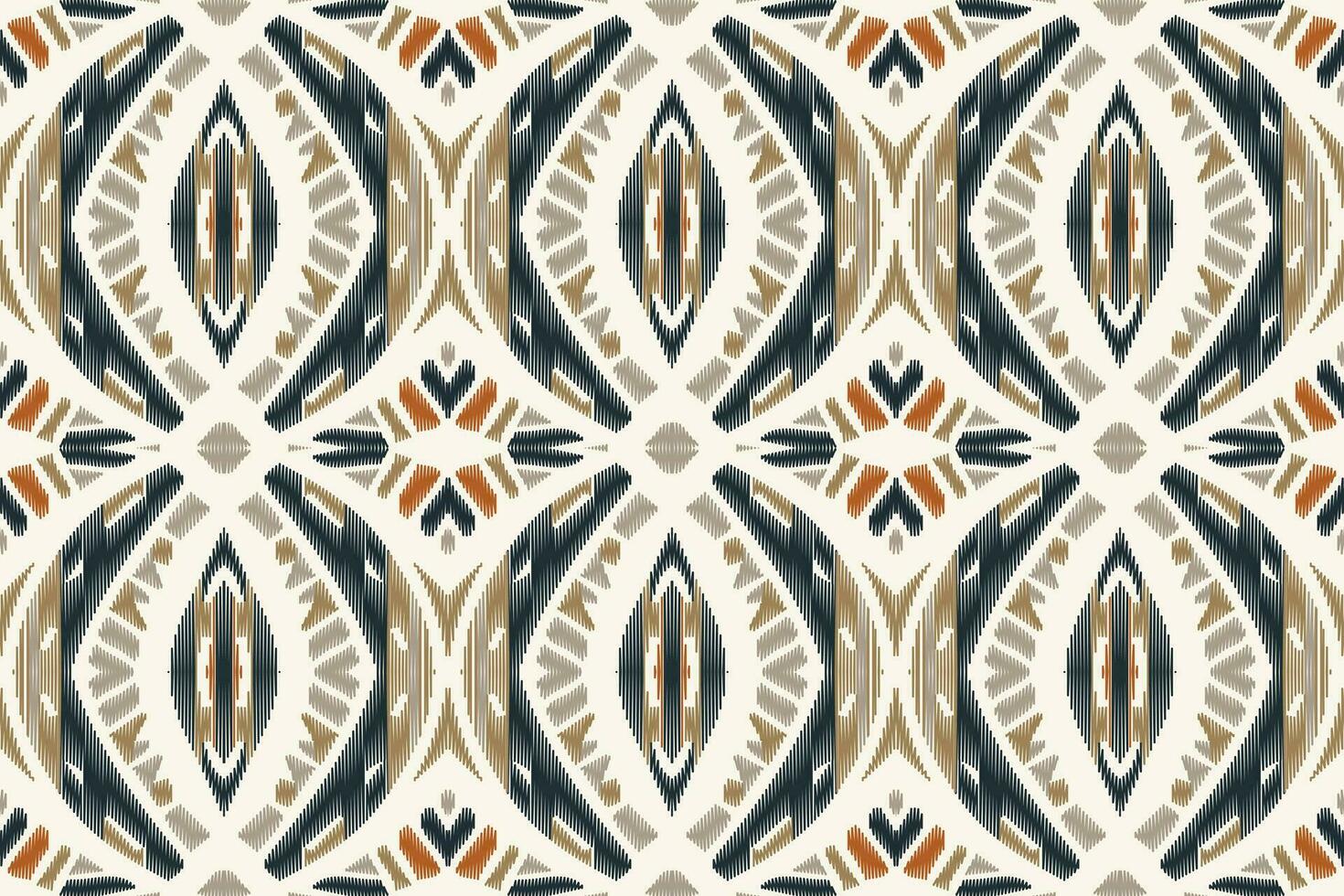 Ikat Floral Paisley Embroidery Background. Ikat Print Geometric Ethnic Oriental Pattern traditional.aztec Style Abstract Vector illustration.design for Texture,fabric,clothing,wrapping,sarong.