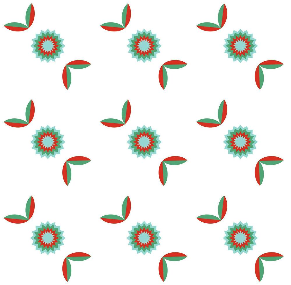 Vector seamless background in scandinavian style geometric patterns flowers on a white background Vector EPS10