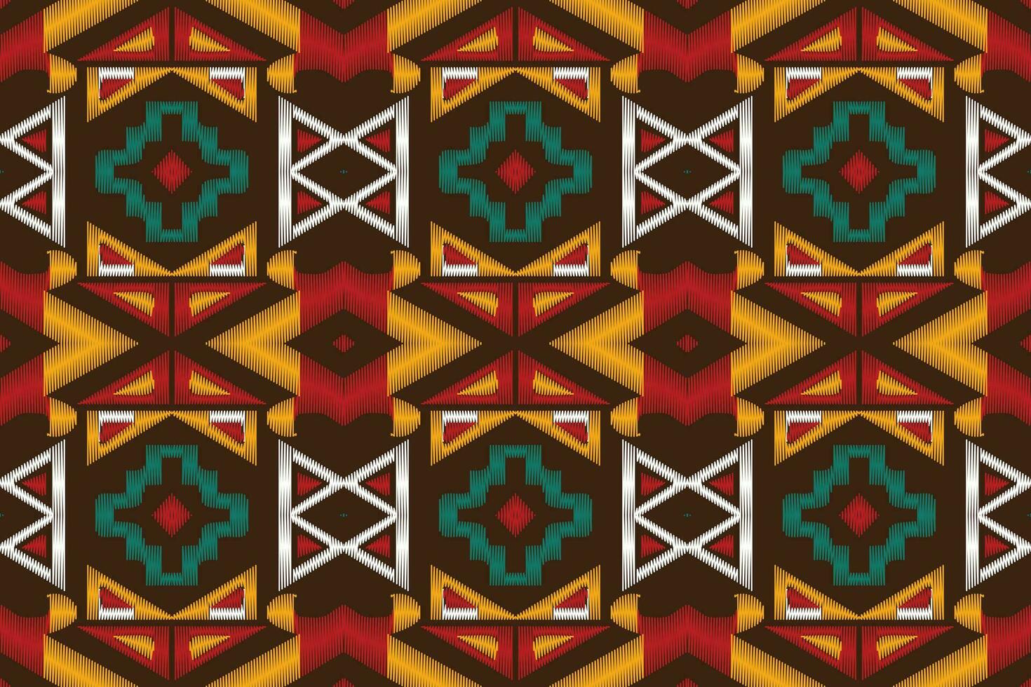 Ikat Damask Paisley Embroidery Background. Ikat Design Geometric Ethnic Oriental Pattern Traditional. Ikat Aztec Style Abstract Design for Print Texture,fabric,saree,sari,carpet. vector