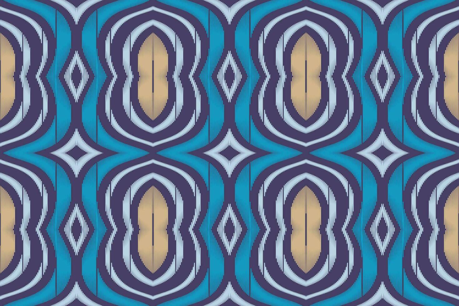 Ikat Damask Paisley Embroidery Background. Ikat Flower Geometric Ethnic Oriental Pattern traditional.aztec Style Abstract Vector illustration.design for Texture,fabric,clothing,wrapping,sarong.
