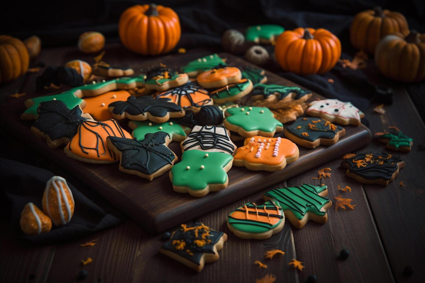 halloween pumpkin and candy created using photo