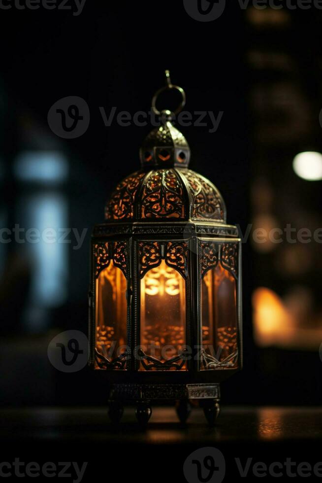 lantern in the night created using Generative AI photo
