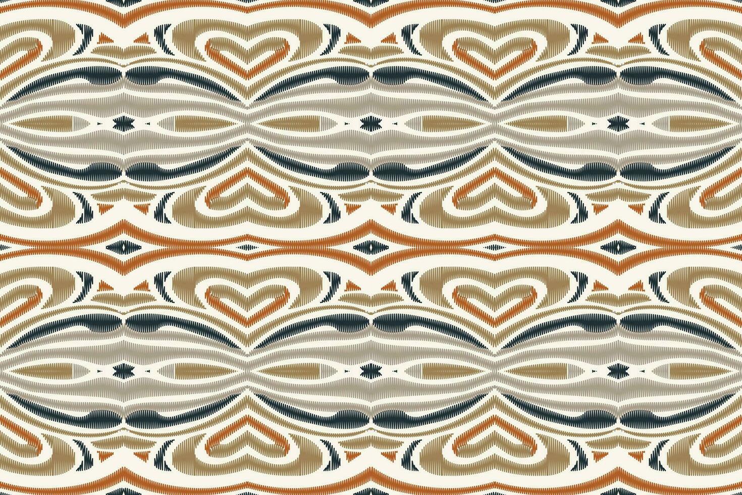 Ikat Damask Paisley Embroidery Background. Ikat Triangle Geometric Ethnic Oriental Pattern traditional.aztec Style Abstract Vector illustration.design for Texture,fabric,clothing,wrapping,sarong.