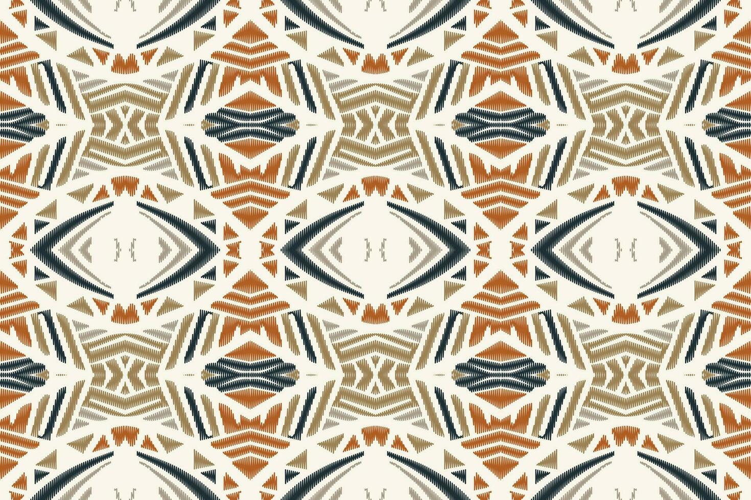 Ikat Damask Paisley Embroidery Background. Ikat Floral Geometric Ethnic Oriental Pattern traditional.aztec Style Abstract Vector illustration.design for Texture,fabric,clothing,wrapping,sarong.